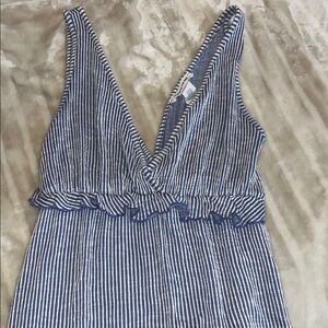 Striped Sleeveless V-Neck Dress